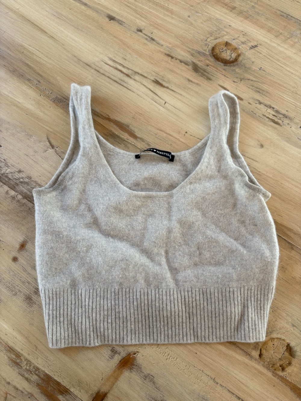 Brandy Melville Light Gray Ribbed Hem Knit Tank
